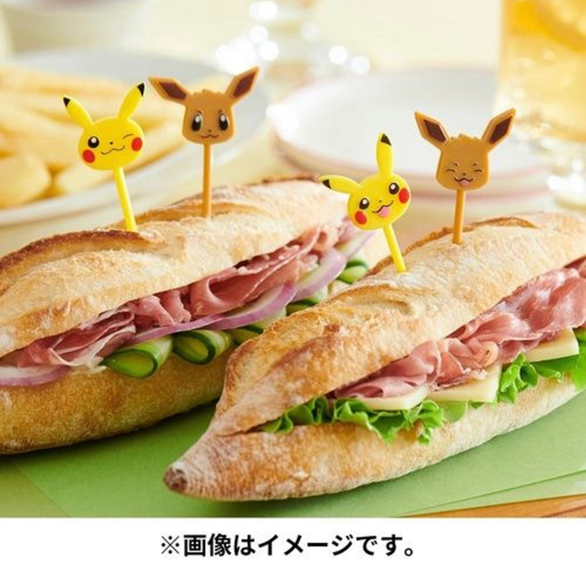 Pokemon Center Original Pikachu & Eevee Food Picks