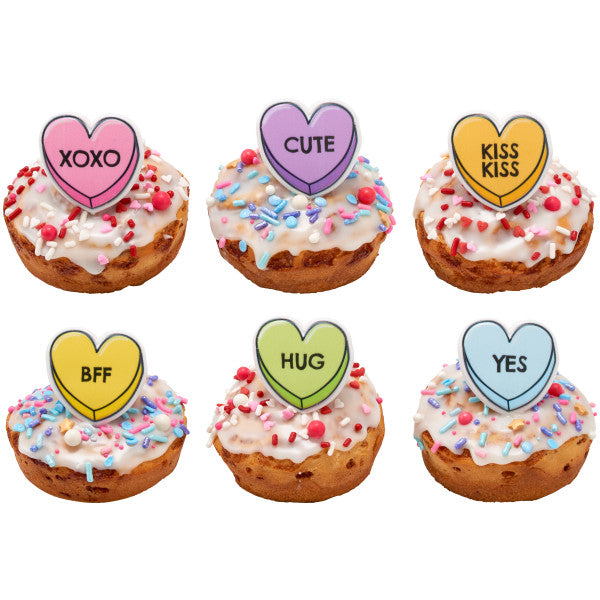 Decopac Candy Hearts Cupcake Rings (6pcs)