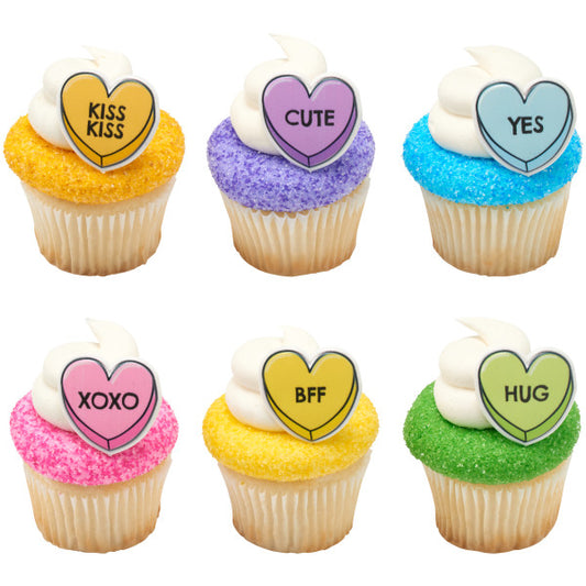 Decopac Candy Hearts Cupcake Rings (6pcs)