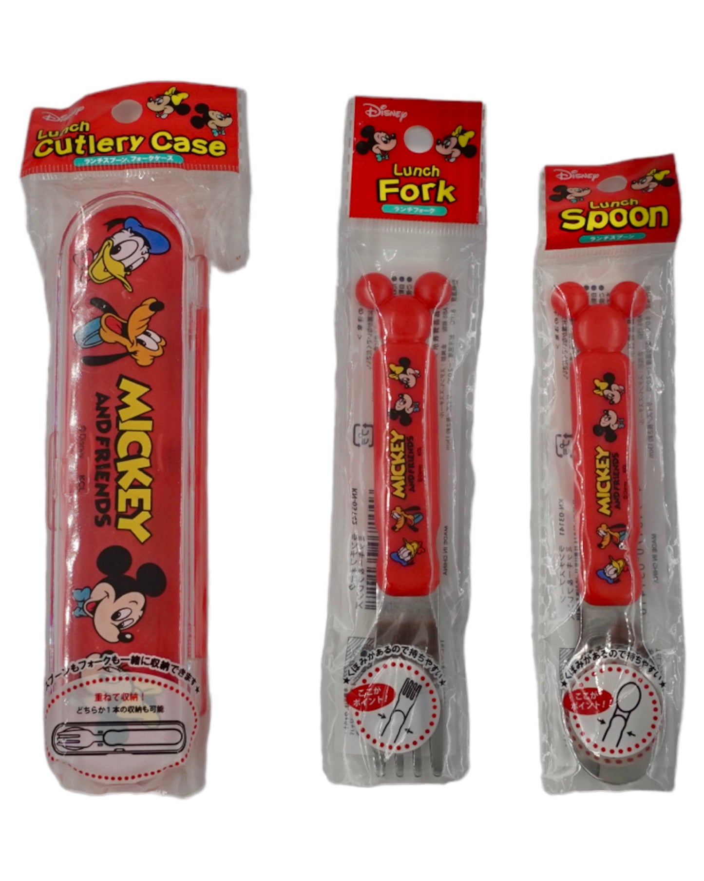 Mickey Mouse Case, Spoon, Fork Set