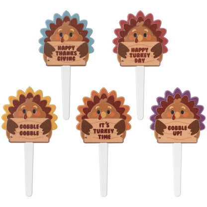 Thanksgiving Turkeys Food Picks (5pcs)