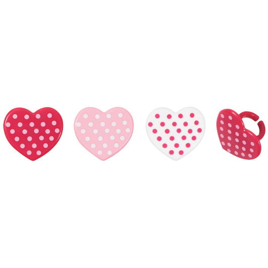 Decopac Polka Dot Hearts Cupcake Rings (6pcs)