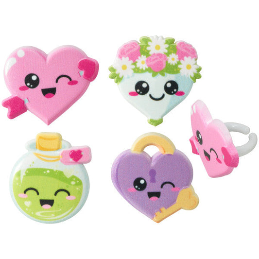 Decopac Valentine Cuties Cupcake Rings (4pcs)