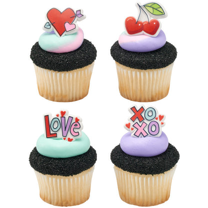 Decopac Rainbow Love Cupcake Rings (4pcs)