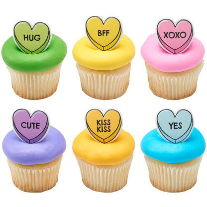 Decopac Candy Hearts Cupcake Rings (6pcs)