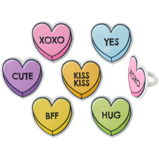 Decopac Candy Hearts Cupcake Rings (6pcs)