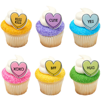 Decopac Candy Hearts Cupcake Rings (6pcs)